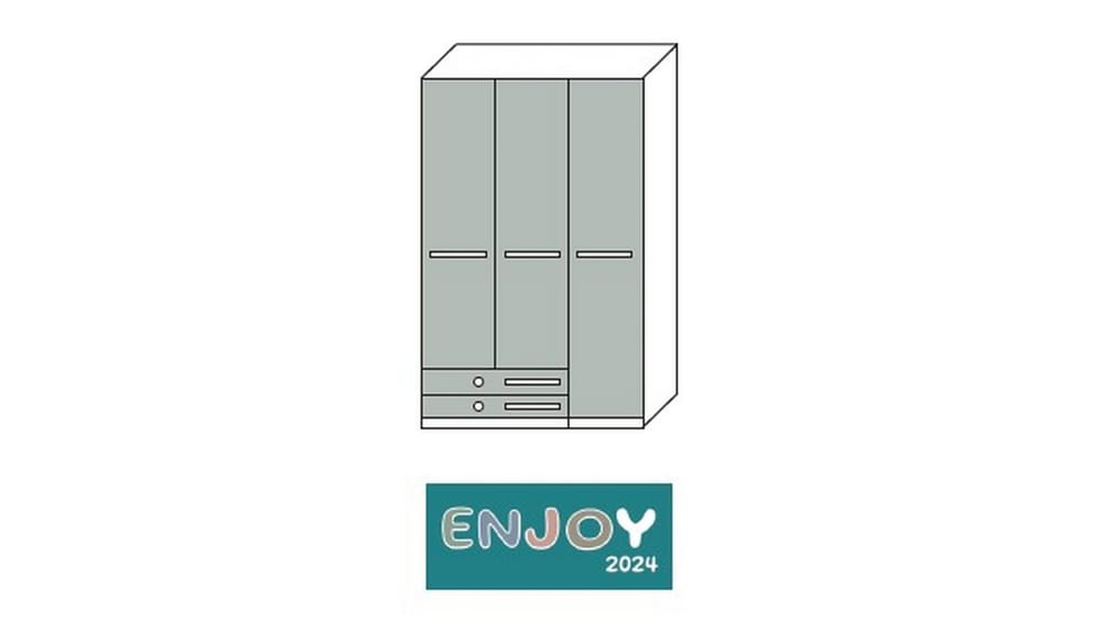 ARMADIO ENJOY 3 ANTE 2 CASSETTI L 135 H 230 P 60