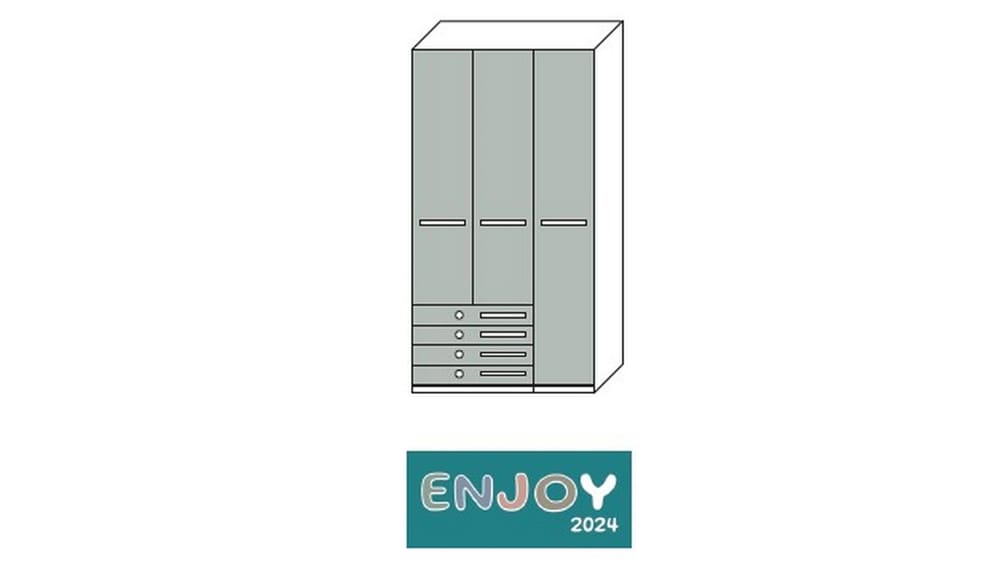 ARMADIO ENJOY 3 ANTE 4 CASSETTI L 135 H 249 P 60