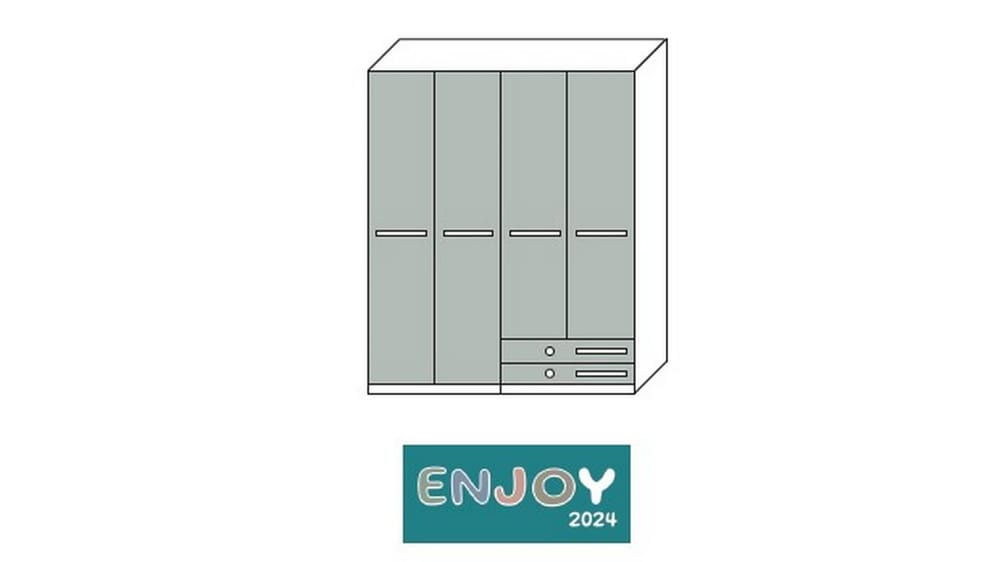ARMADIO ENJOY 4 ANTE 2 CASSETTI L 180 H 212 P 60
