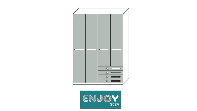 ARMADIO ENJOY 4 ANTE 4 CASSETTI L 180 H 249 P 60
