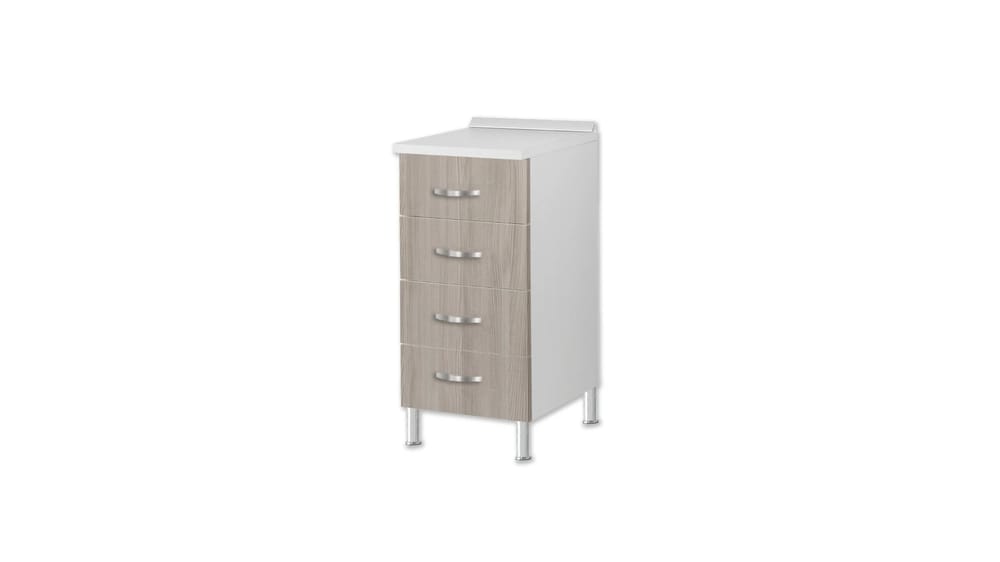 BASE 40 CASSETTI OLMO / BIANCO L. 40CM P. 50CM H. 82CM
