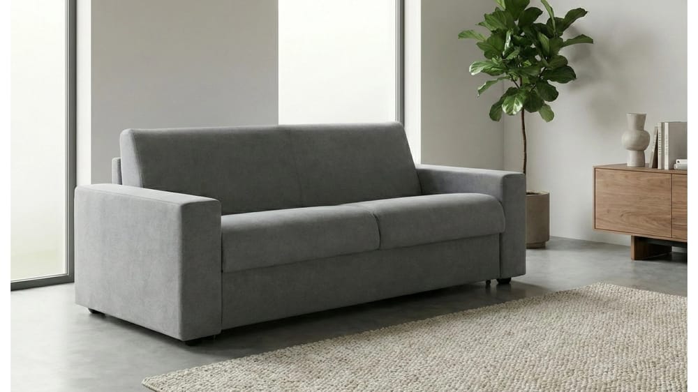DIVANO 3 POSTI LETTO TRASFORMABILE E SFODERABILE ELIOS IN TESSUTO ENJOY LUX CON MATERASSO H.13CM L. 200CM H. 90CM P. 95CM