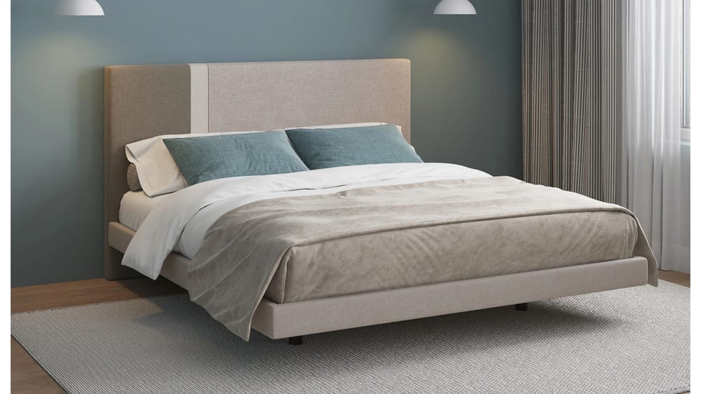 LETTO IMBOTTITO ALTHEA MATRIMONIALE 160 TESSUTO SOSPESO ELEPHANT | BEIGE | TORTORA L. 180CM P. 212CM H. 110CM