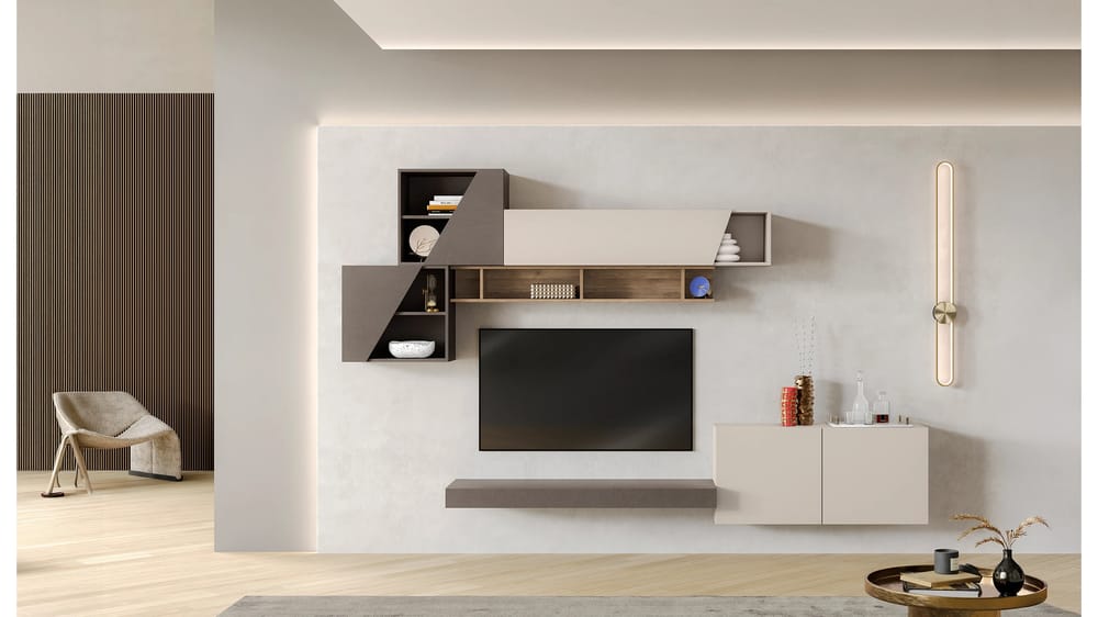 NEXT COMPOSIZIONE 23 CASHMERE / BRONZO / MERCURE L. 248CM P. 40CM SP.16MM