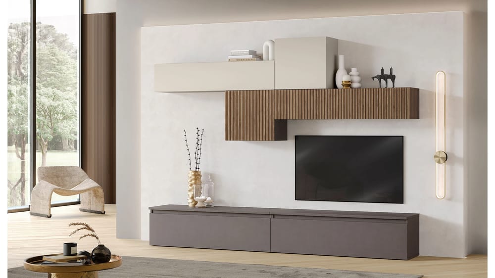 NEXT COMPOSIZIONE 27 CASHMERE / BRONZO / MERCURE CANNET L.276 CM P. 40CM SP. 16MM