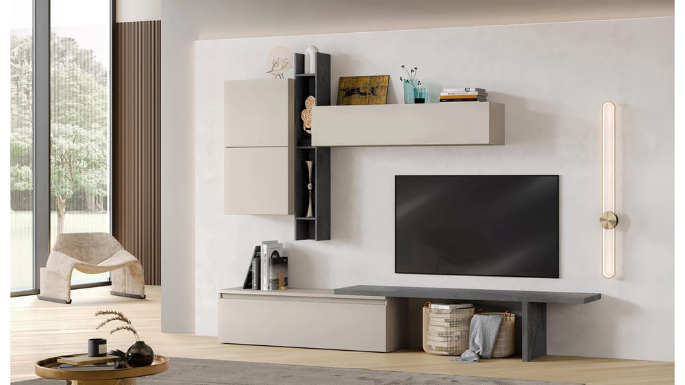 NEXT COMPOSIZIONE 28 CASHMERE / PIOMBO L. 262CM P. 40CM SP. 16MM