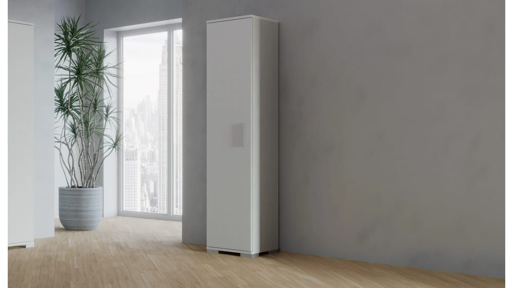 MOBILE ALTO SCARPIERA 1 ANTA 4 RIPIANI L.40CM H.180CM P.36CM BIANCO FRASSINO