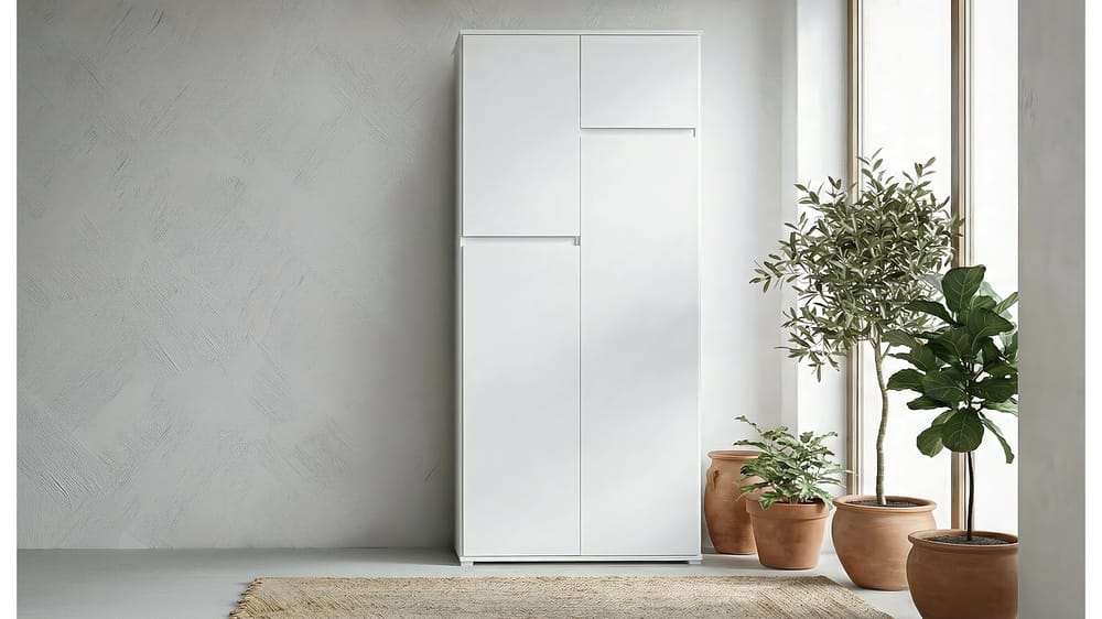 MULTIUSO 4 ANTE PORTASCOPE 6 RIPIANI L. 70CM P. 35CM H. 180CM - BIANCO