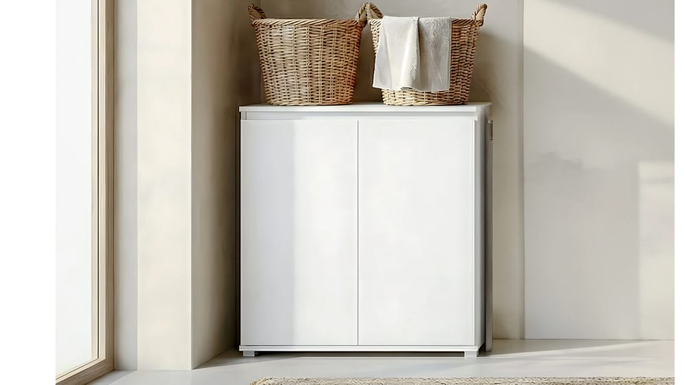 MULTIUSO 2 ANTE 2 RIPIANI L. 70CM P. 35CM H. 82CM - BIANCO