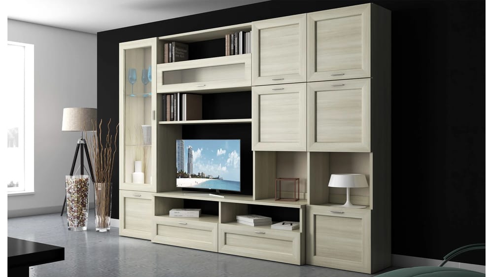 PARETE SOGGIORNO NORDICA L. 300CM H. 212CM P. 37-45CM