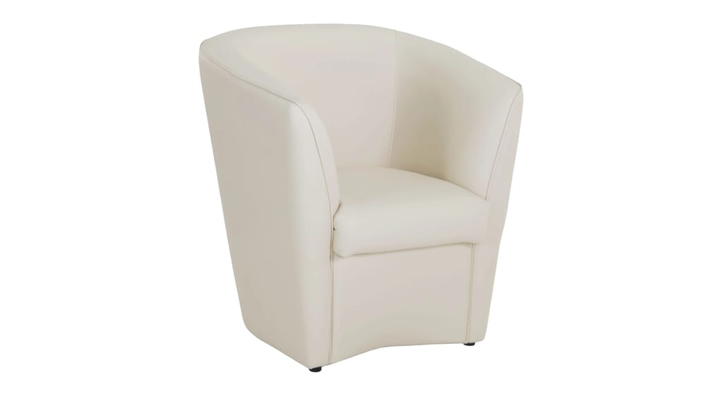 POLTRONA CHIARA E IN ECOPELLE L. 70CM H. 78/67CM P. 70CM