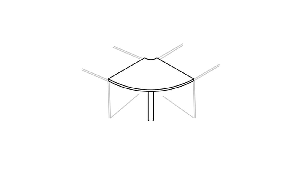 ANGOLO 90 PER SCRIVANIA A150 L. 90CM H. 75CM