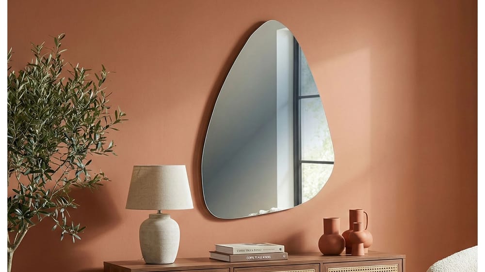 SPECCHIO A GOCCIA CON BORDO A FILO LUCIDO L 50 H 70 SP 4 MM
