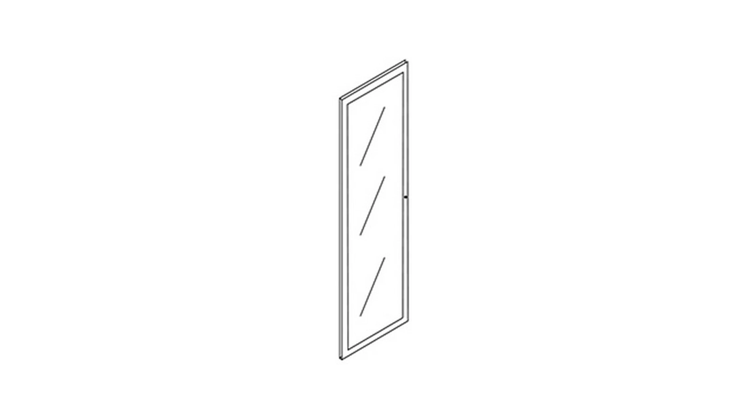 Anta singola vetro satinato 45x196 cm - elementi modulari ufficio