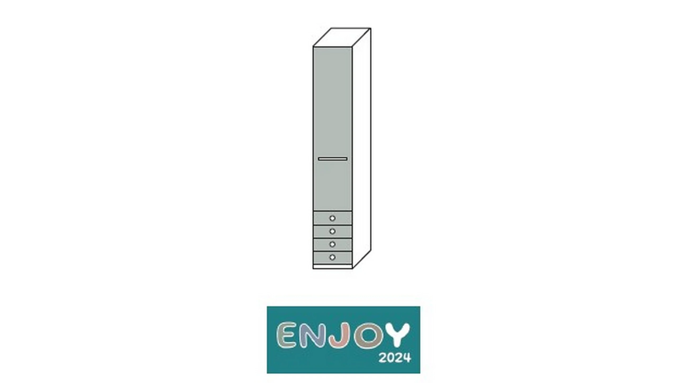 ARMADIO ENJOY 1 ANTA 4 CASSETTI L 45 H 249 P 60