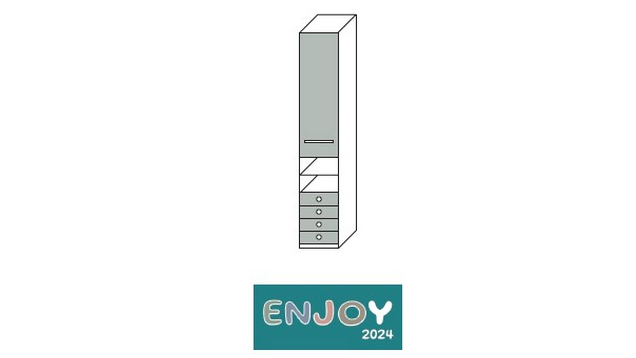 ARMADIO ENJOY 1 ANTA 4 CASSETTI CON VANO L 45 H 249 P 60