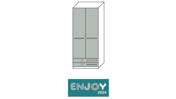 ARMADIO ENJOY 2 ANTE 2 CASSETTI L 90 H 212 P 60