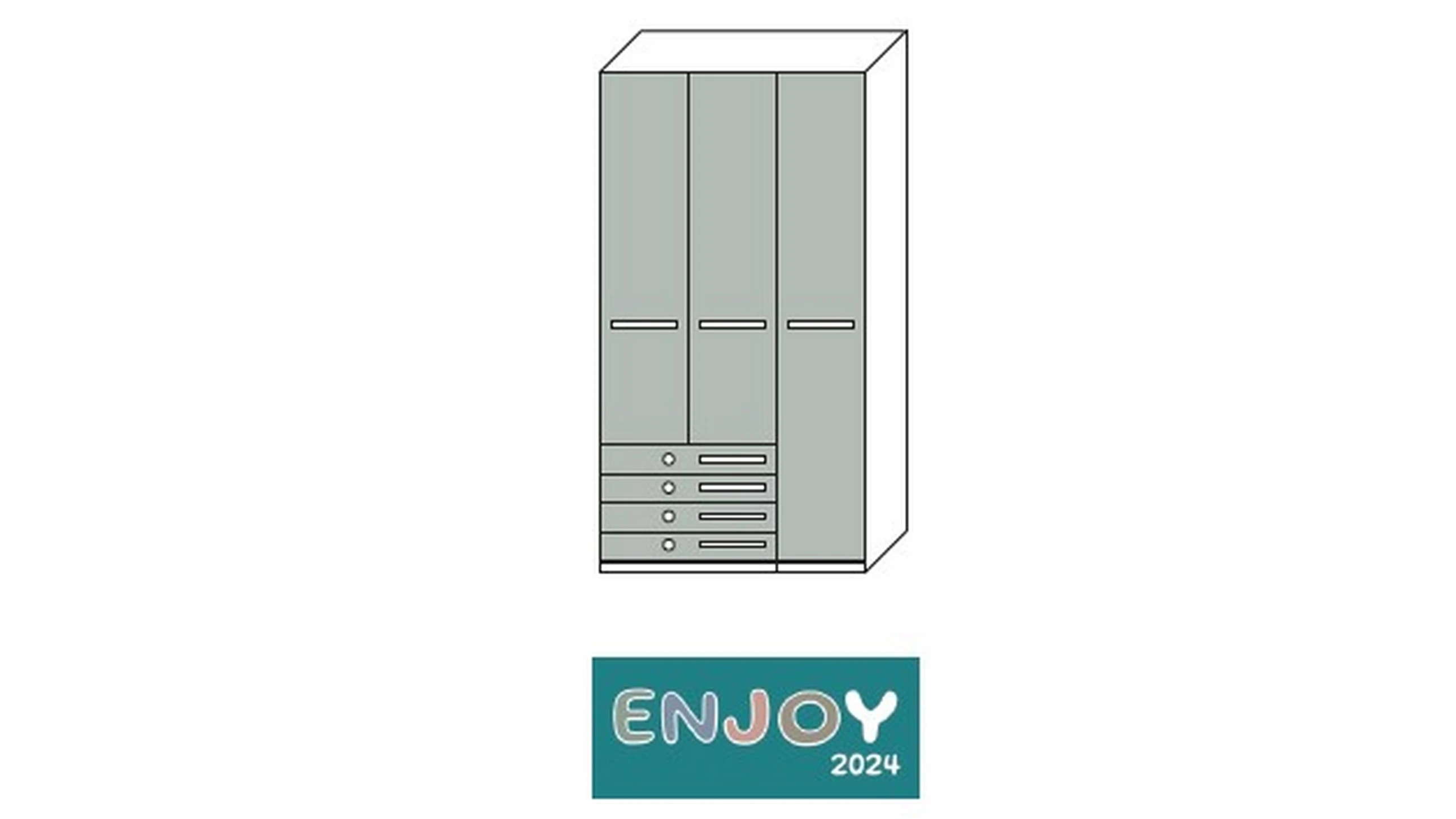 ARMADIO ENJOY 3 ANTE 4 CASSETTI L 135 H 249 P 60