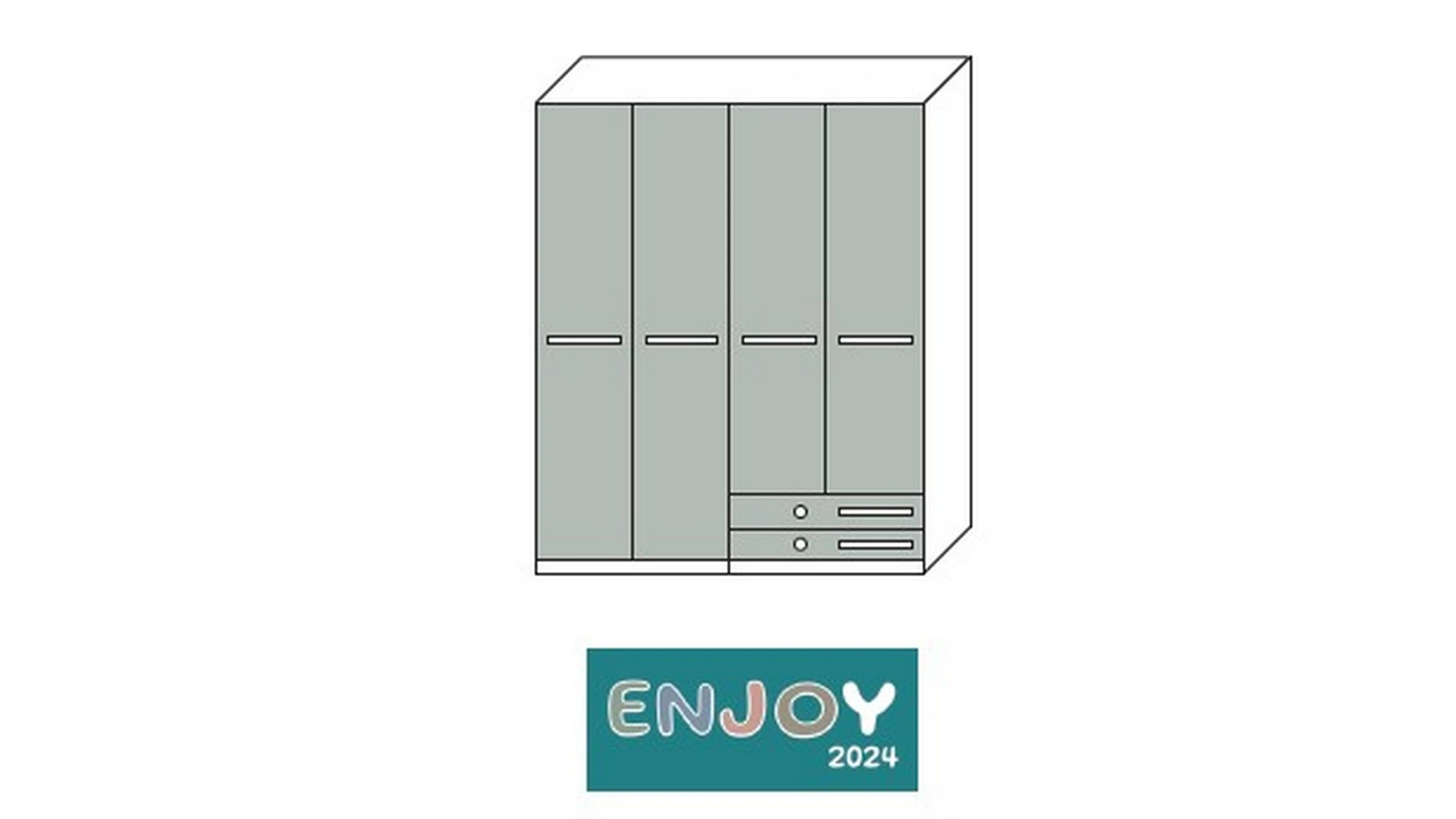 ARMADIO ENJOY 4 ANTE 2 CASSETTI L 180 H 212 P 60
