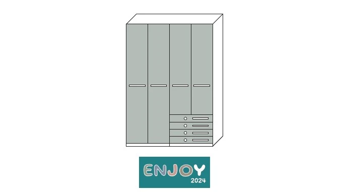 ARMADIO ENJOY 4 ANTE 4 CASSETTI L 180 H 249 P 60