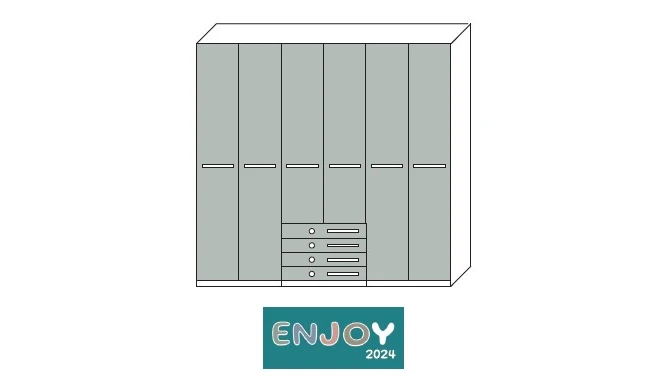 ARMADIO ENJOY 6 ANTE 4 CASSETTI L 270 H 249 P 60