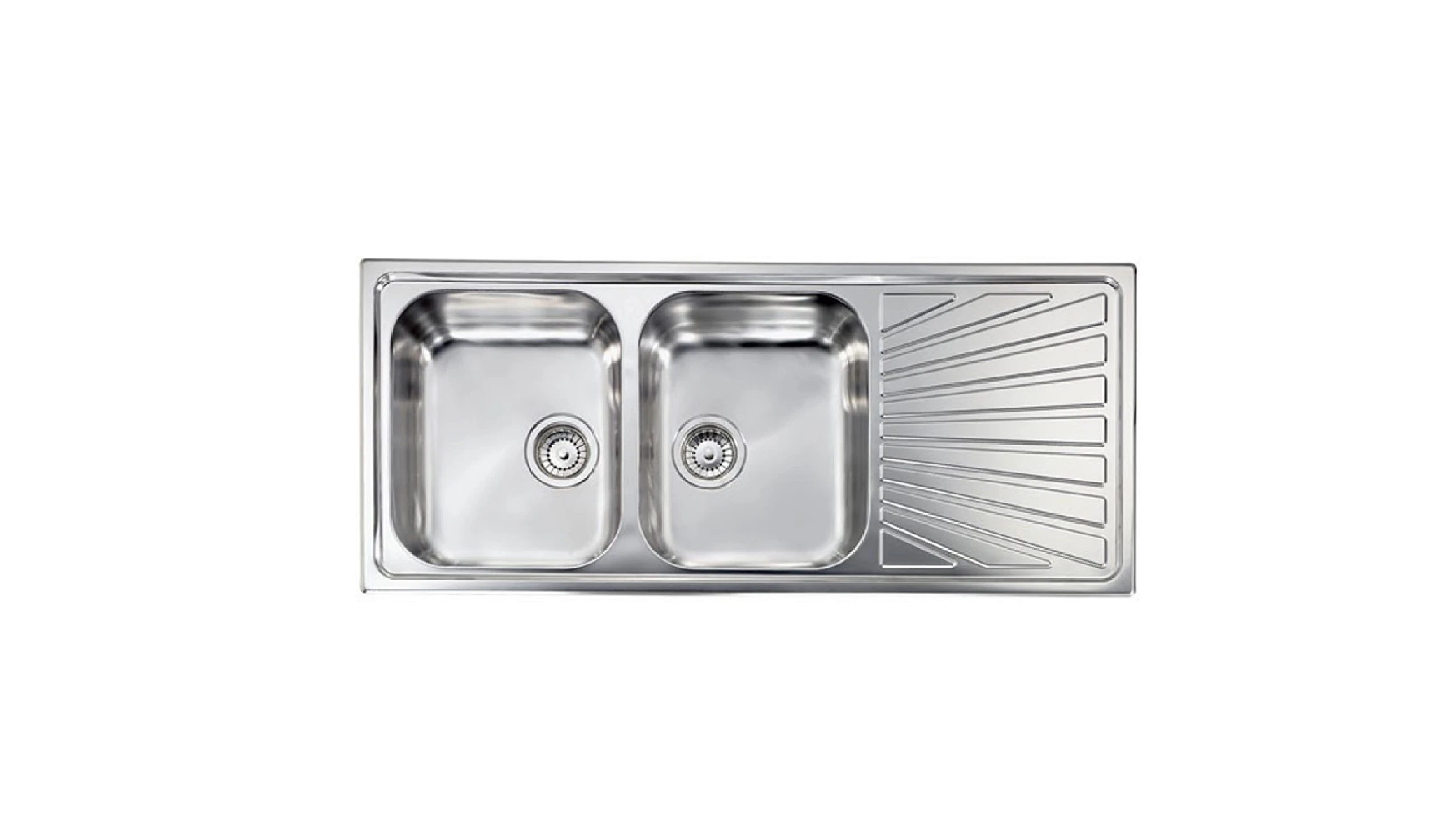 Lavello da incasso in acciaio inox 116 cm - doppia vasca