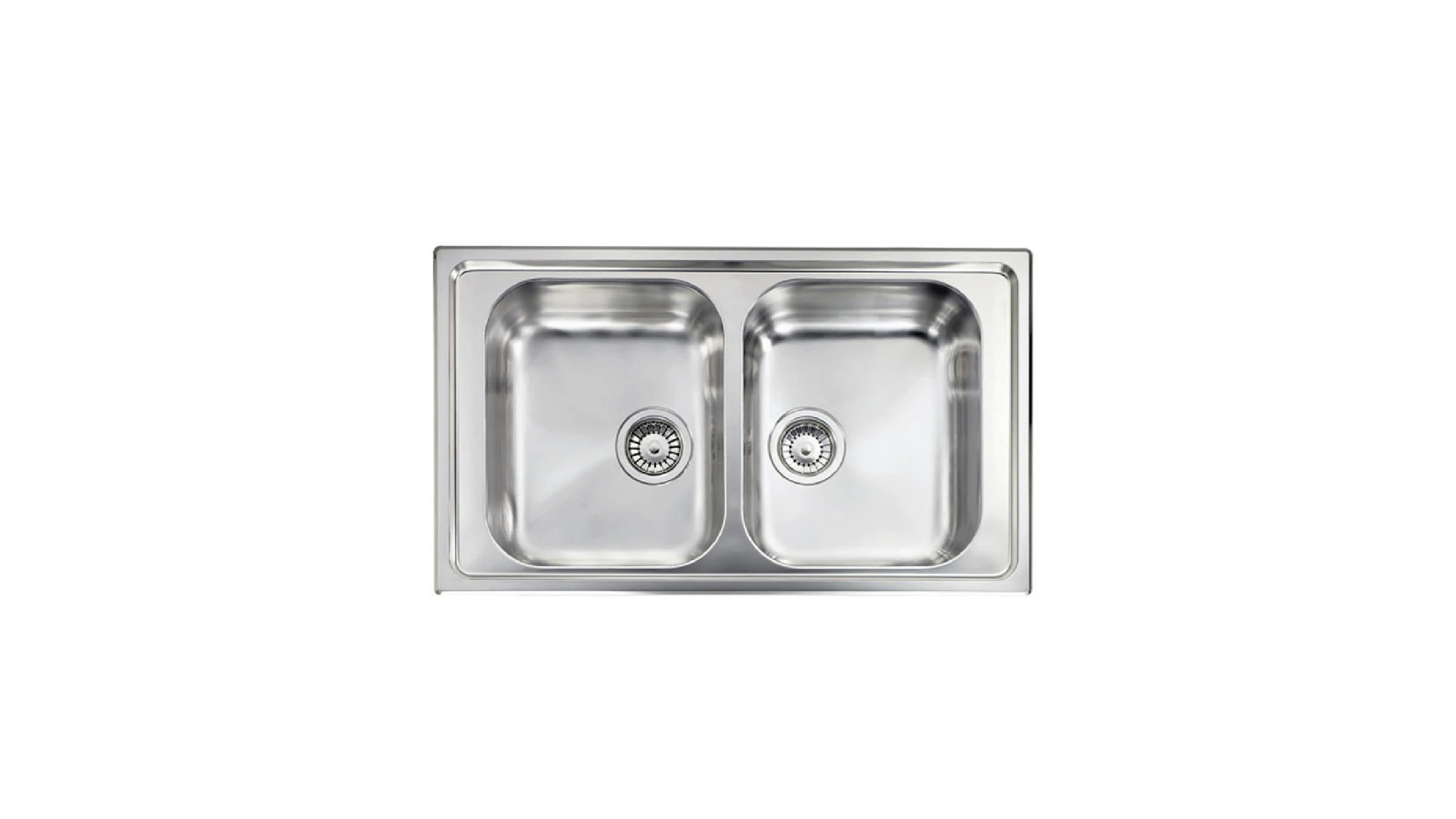 Lavello da incasso in acciaio inox 86 cm - doppia vasca