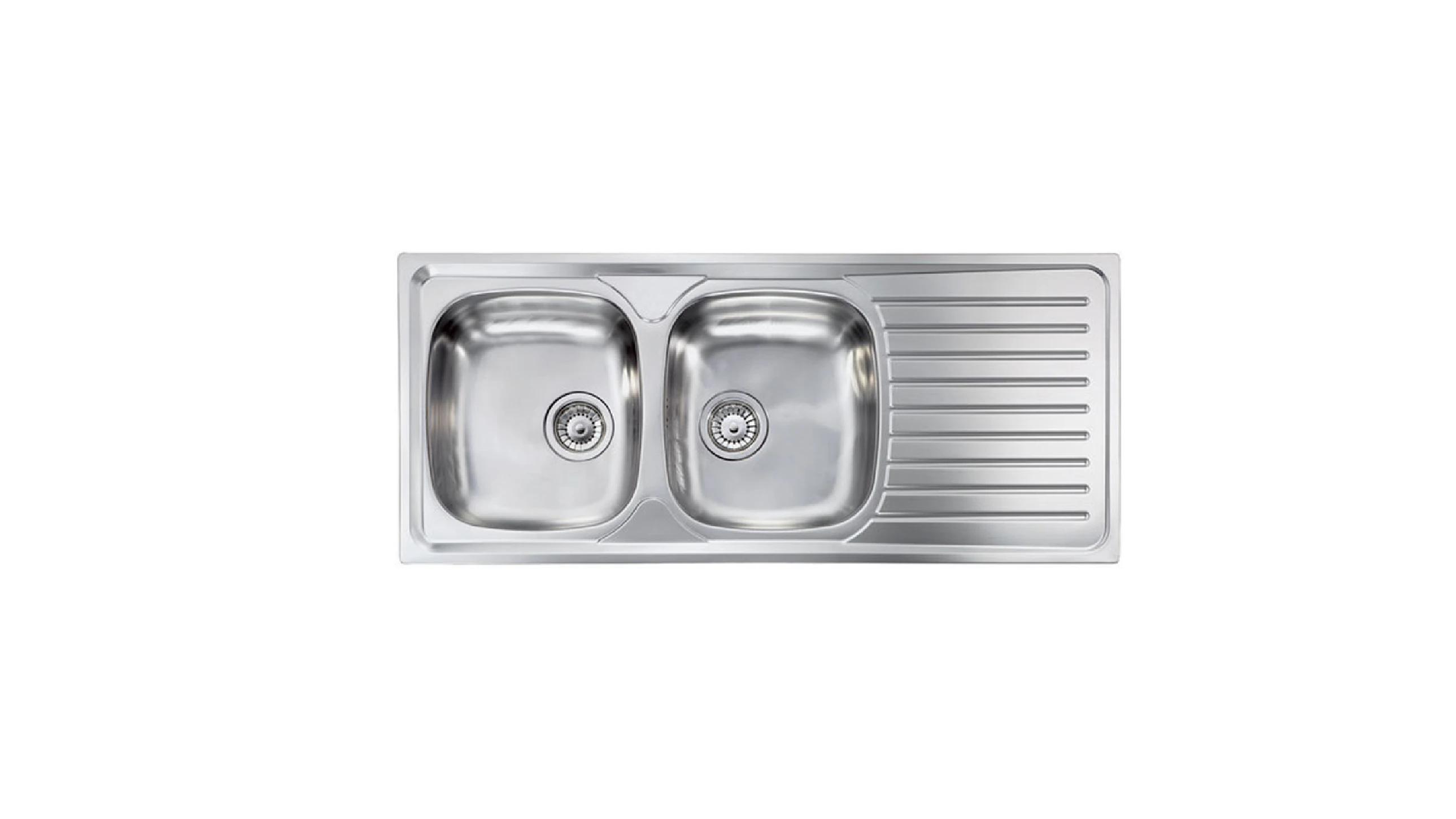 Lavello da incasso in acciaio inox 116 cm - vasca doppia