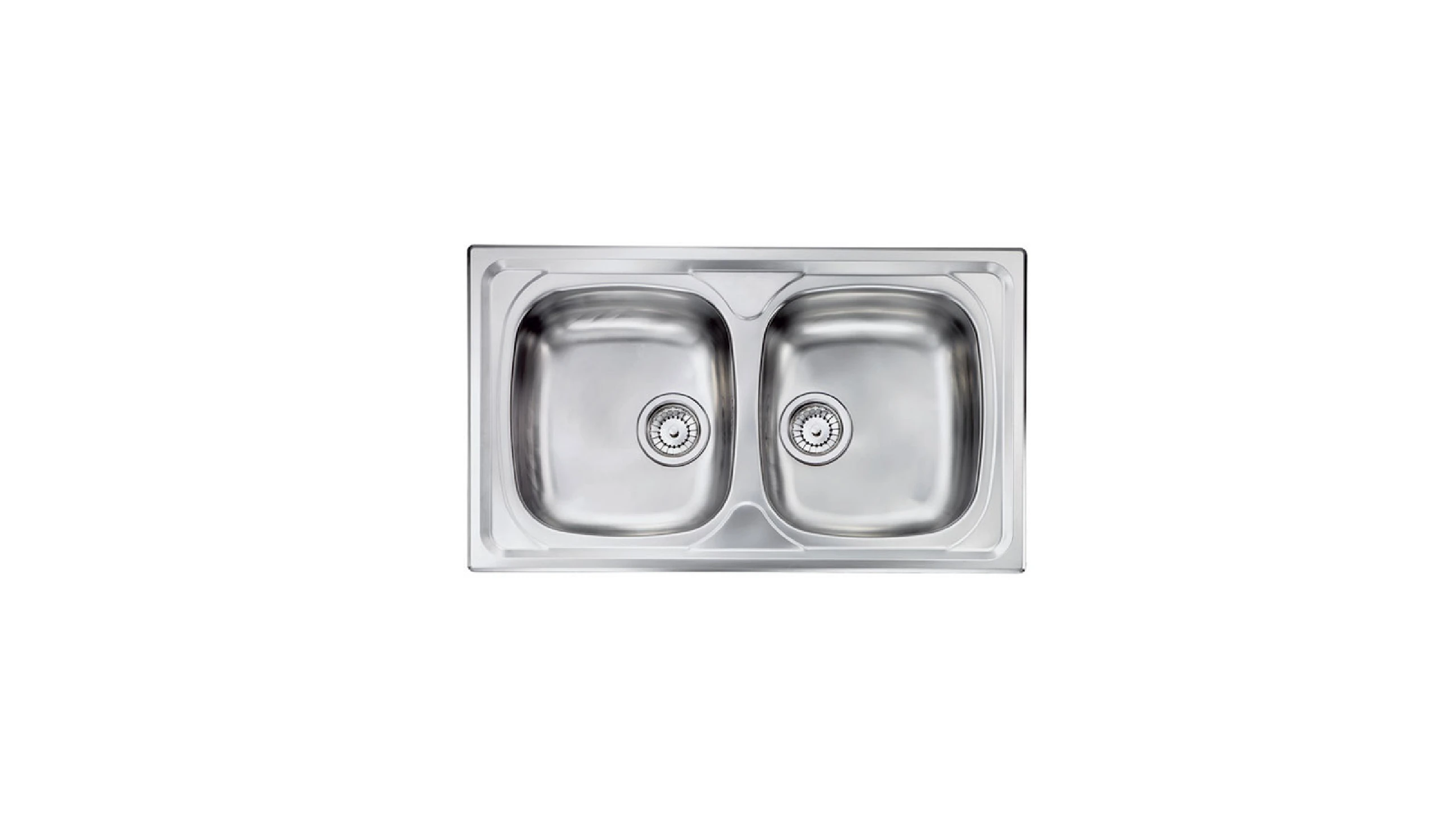 Lavello da incasso in acciaio inox 86 cm - vasca doppia