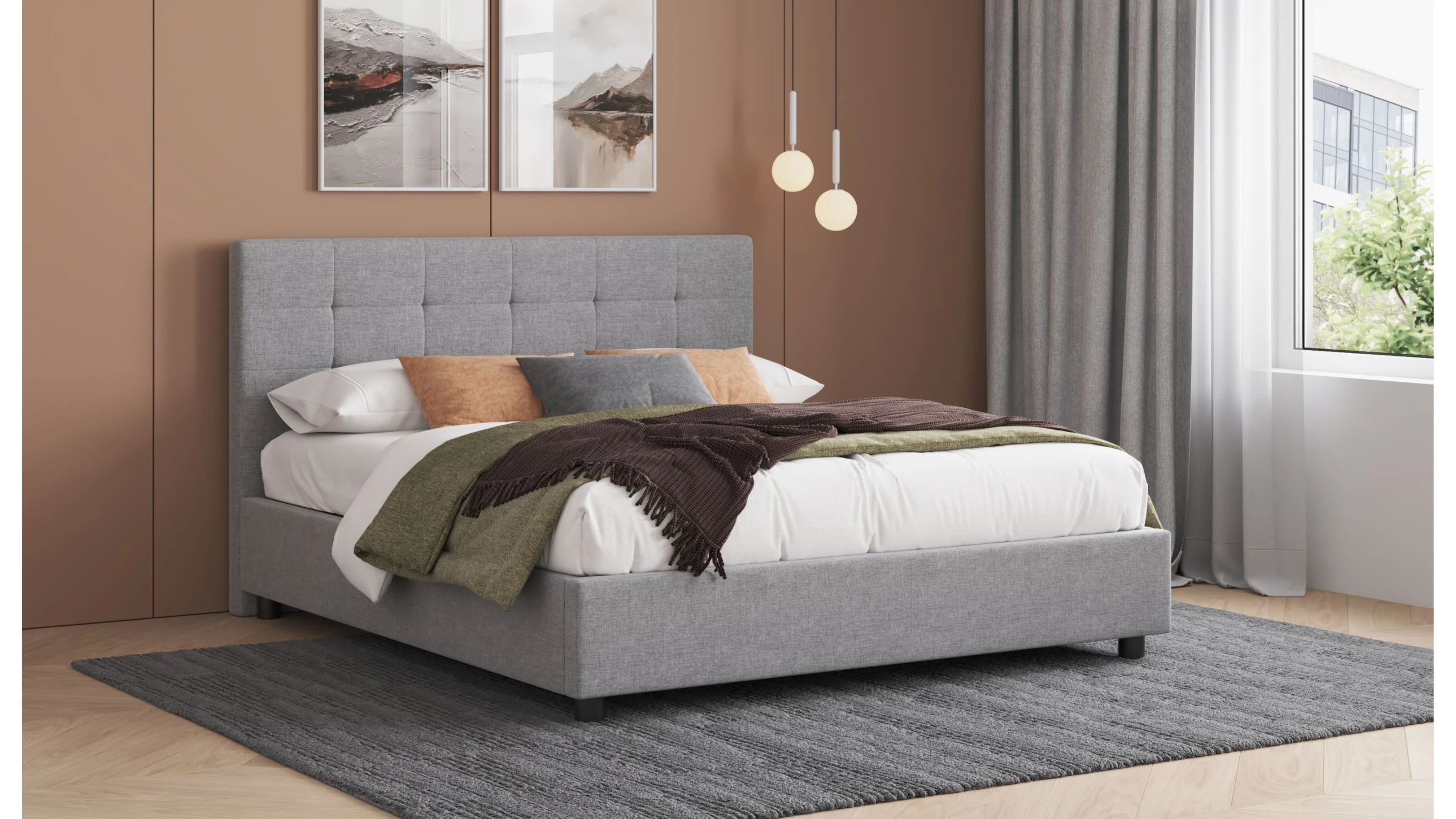 Letto Imbottito 180x203 cm Contenitore - nobu