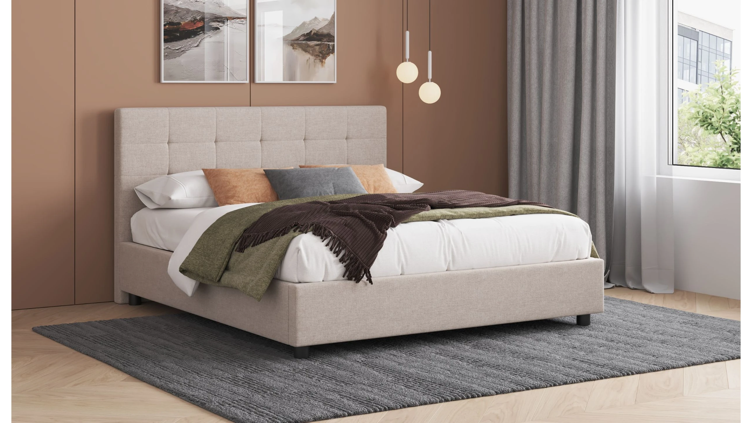 Letto Imbottito 180x203 cm Contenitore - nobu