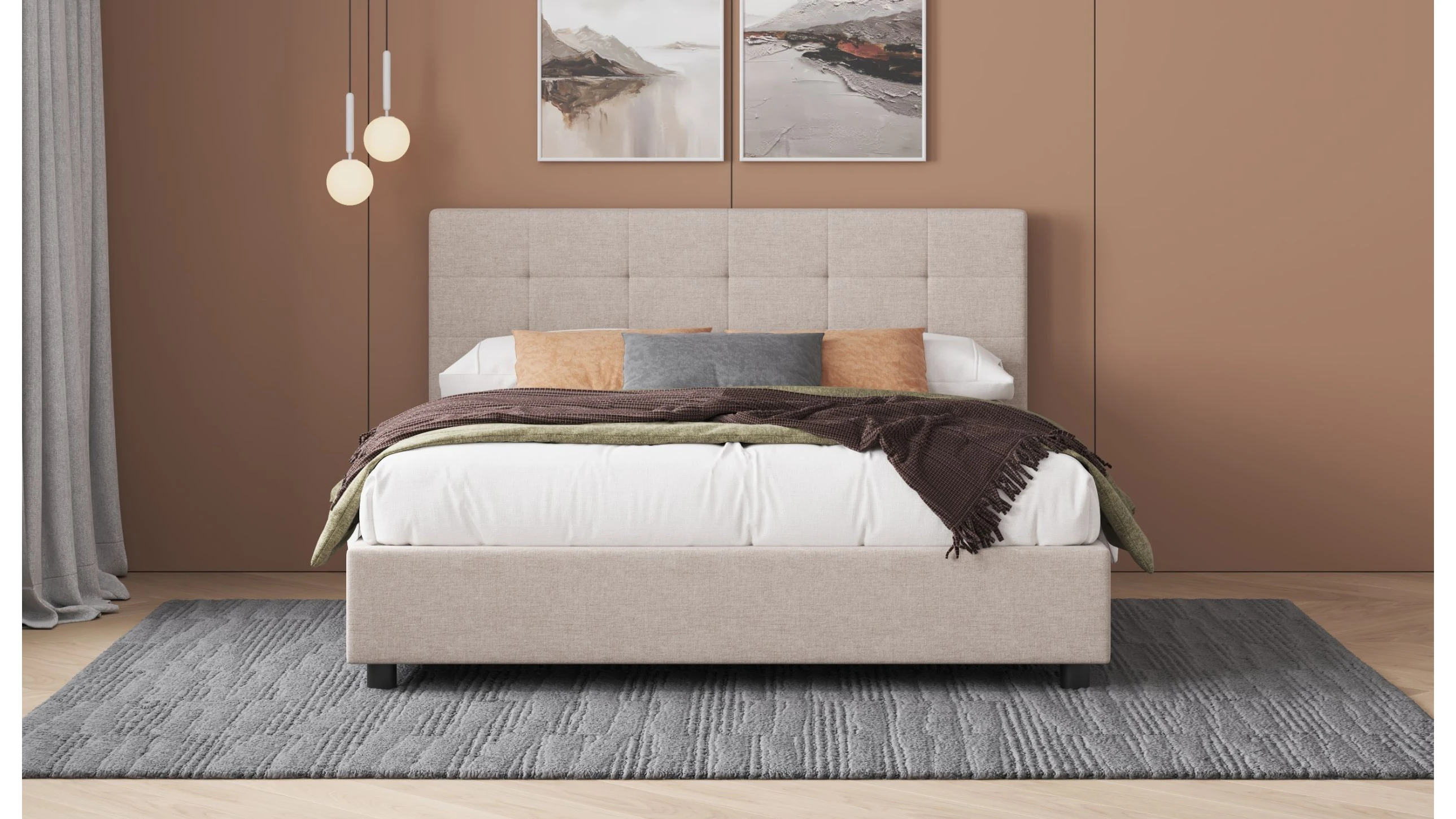 Letto Imbottito 180x203 cm Contenitore - nobu