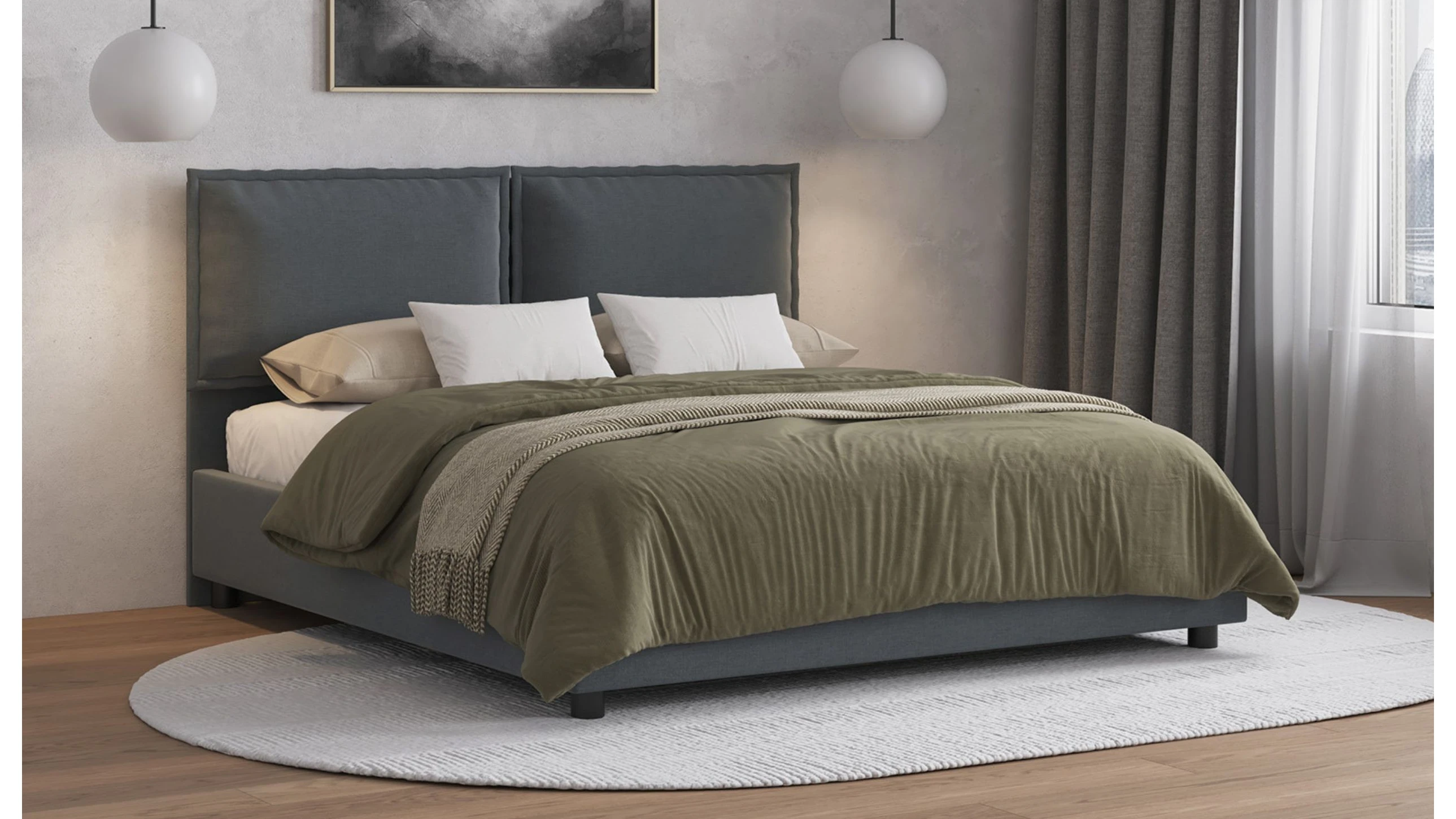 LETTO IMBOTTITO MOON UNA PIAZZA E MEZZA 120 TESSUTO CON CONTENITORE L. 140CM P. 206CM H. 112CM