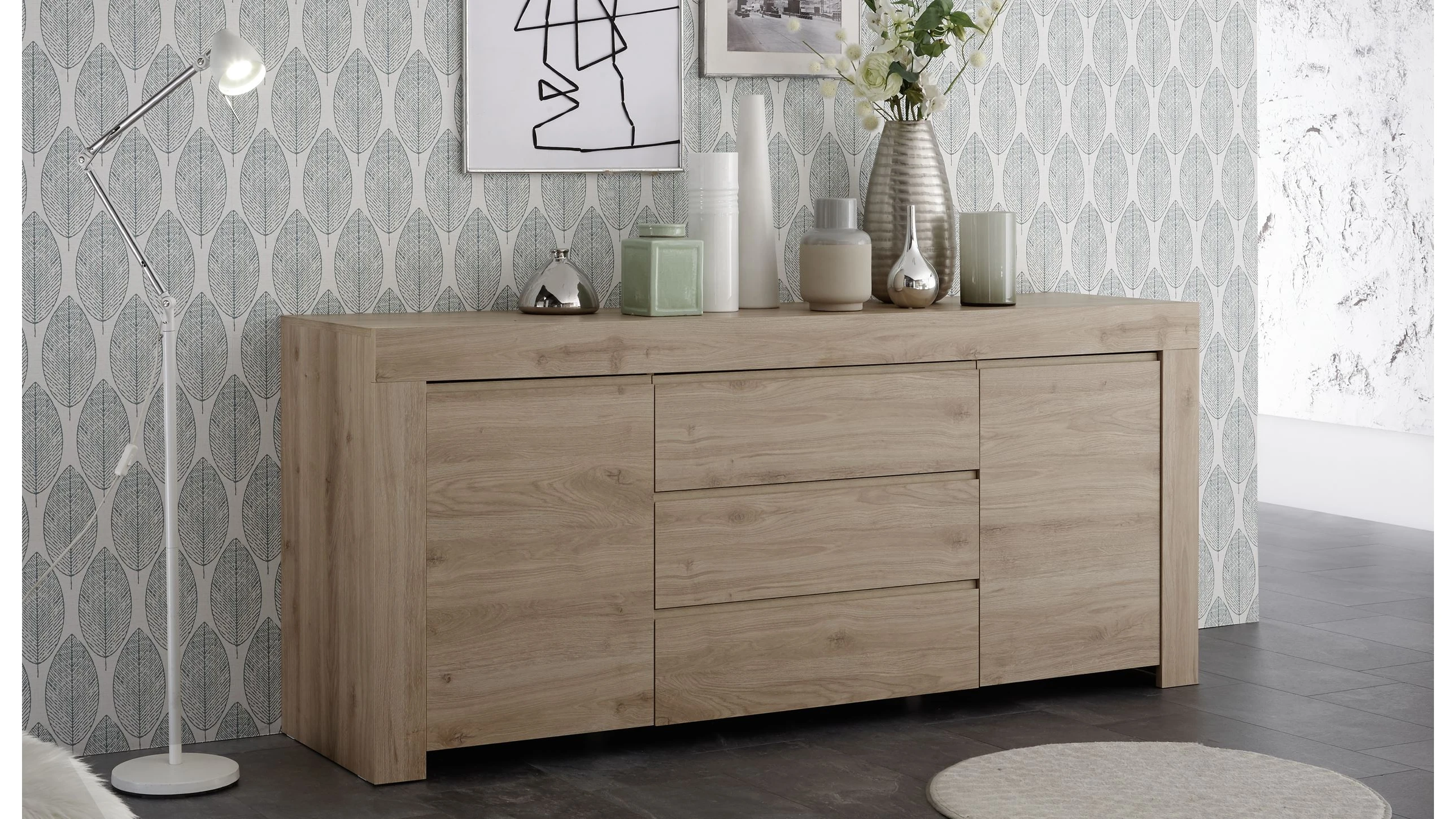 Madia 2 ante 3 cassetti L 184 cm H 81 cm - newport 