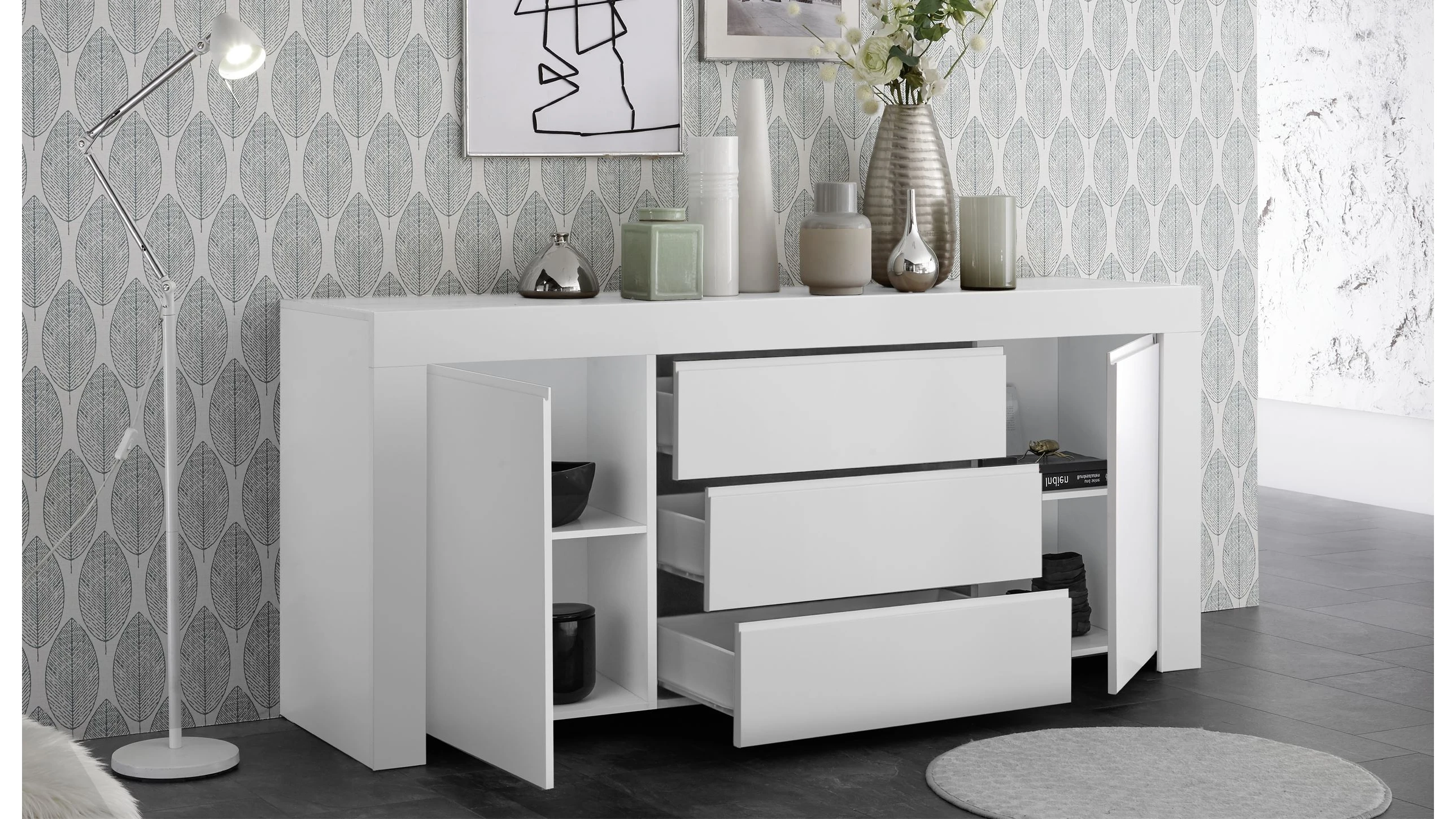 Madia 2 ante 3 cassetti L 184 cm H 81 cm - newport 