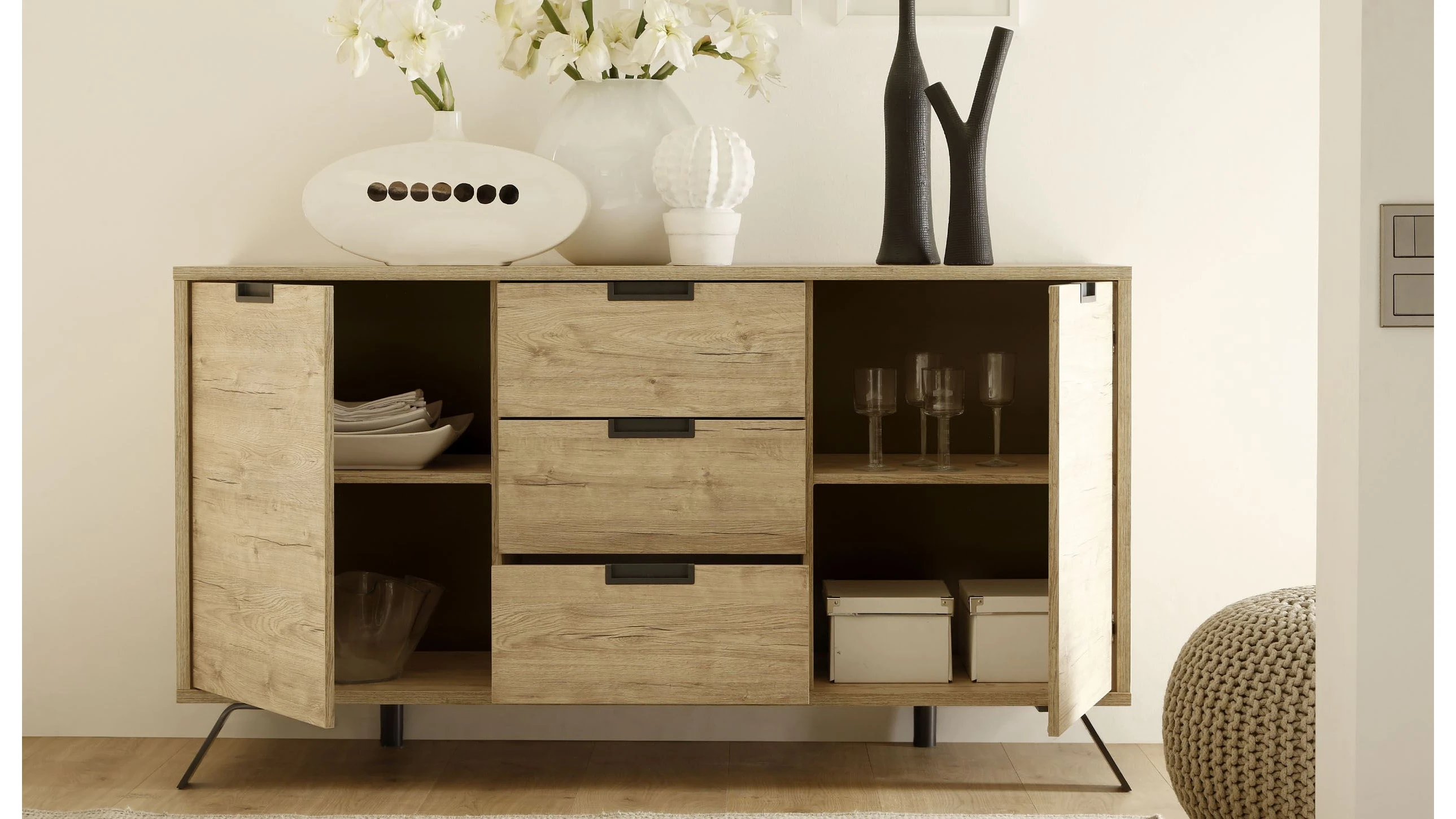 Madia 2 ante 3 cassetti L 156 cm H 86 cm - stockholm
