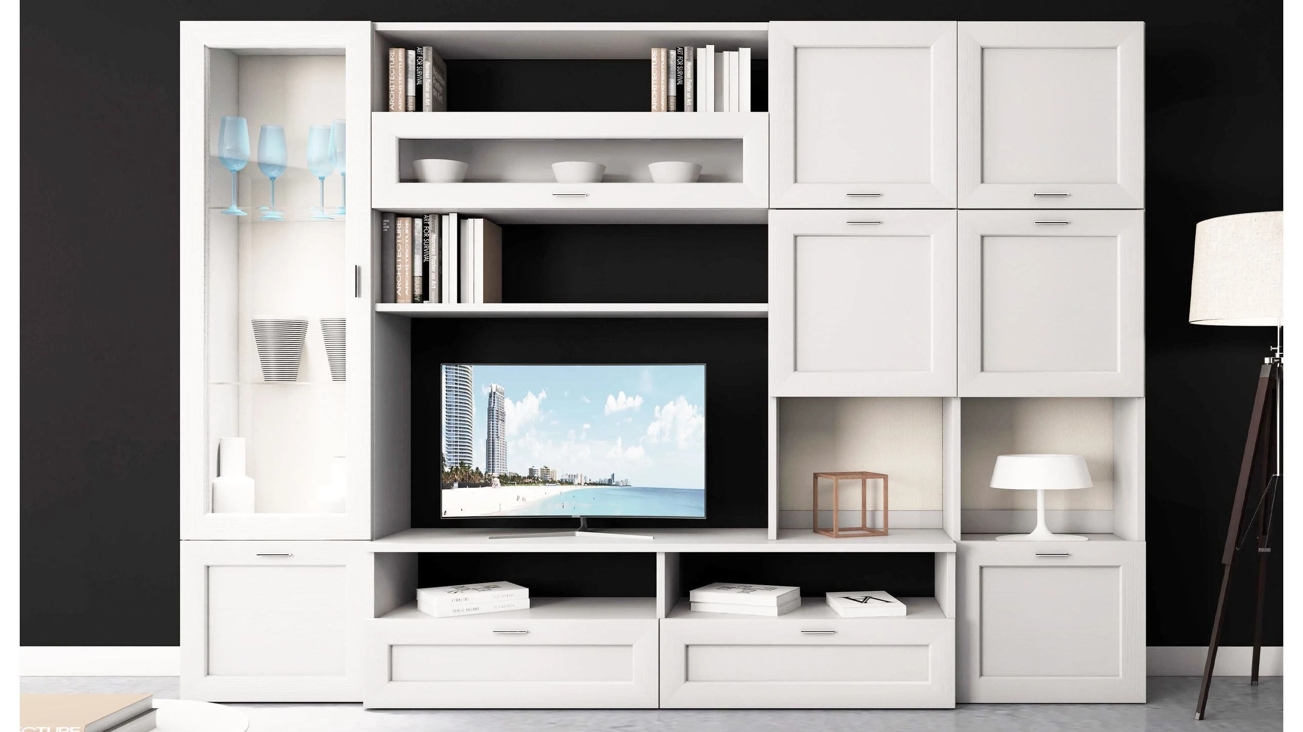Parete Attrezzata L 300 cm H 212 cm - como