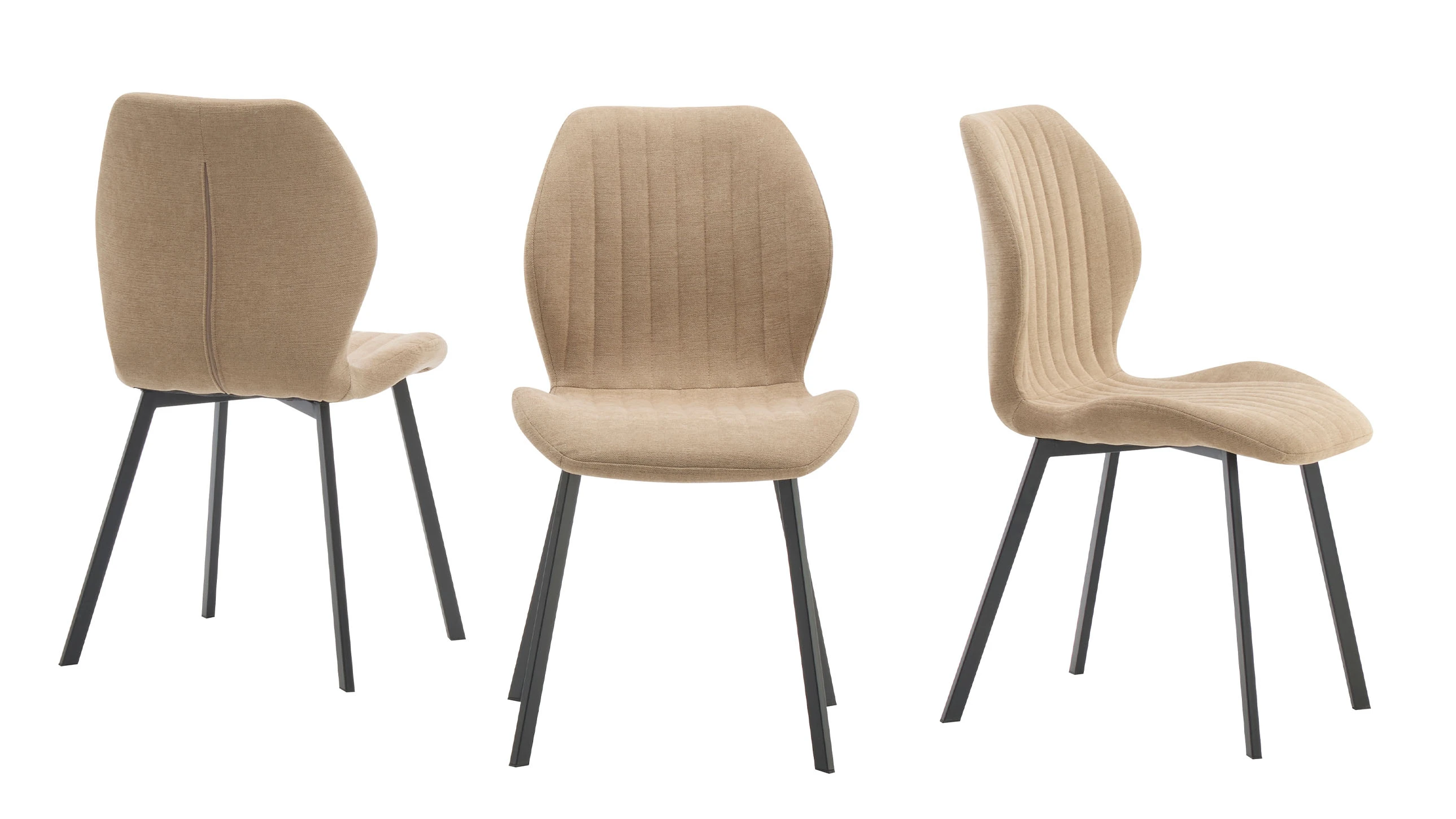 Sedia in tessuto con gambe metallo - nora