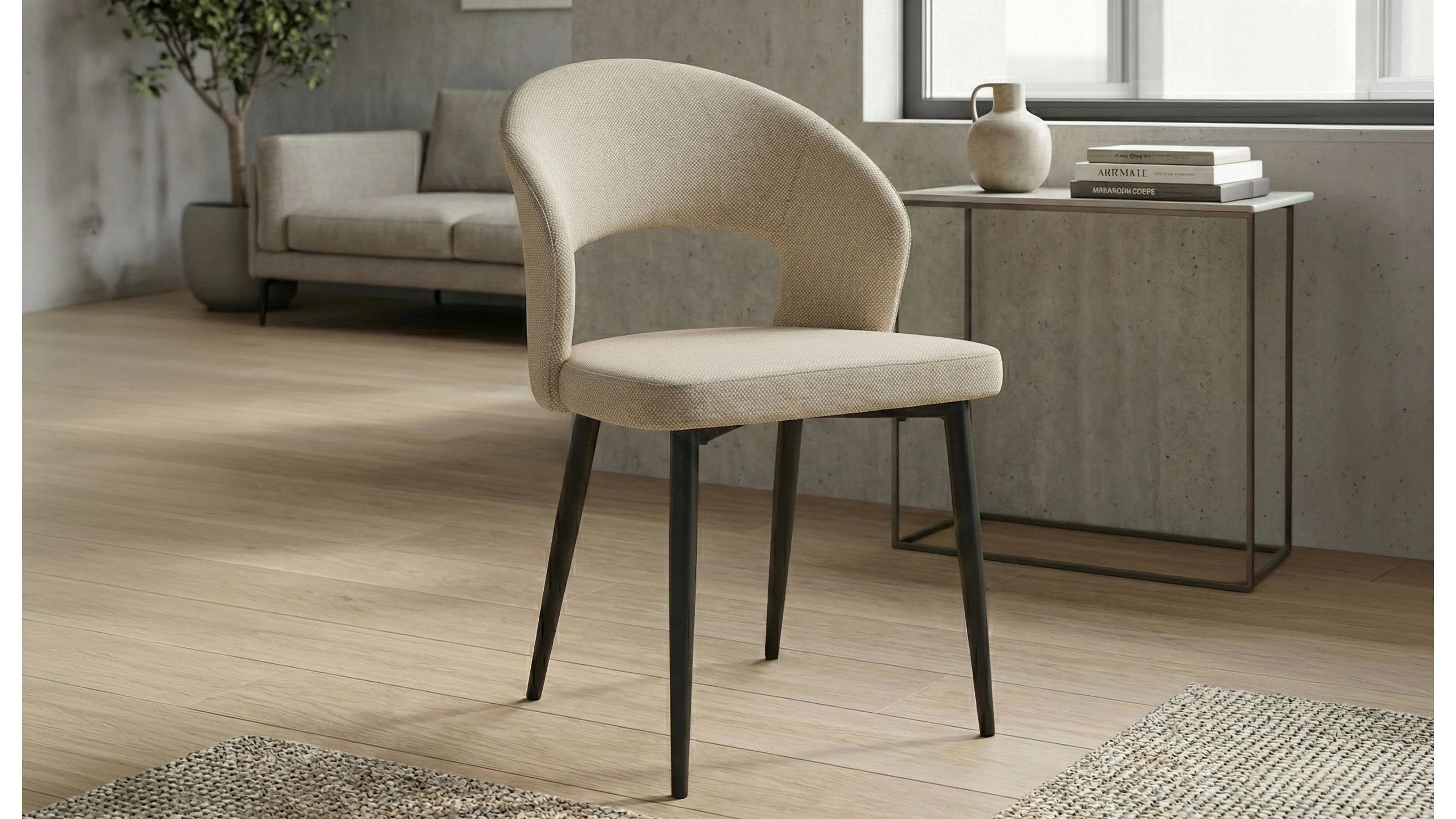 Sedia in tessuto con gambe metallo - grace