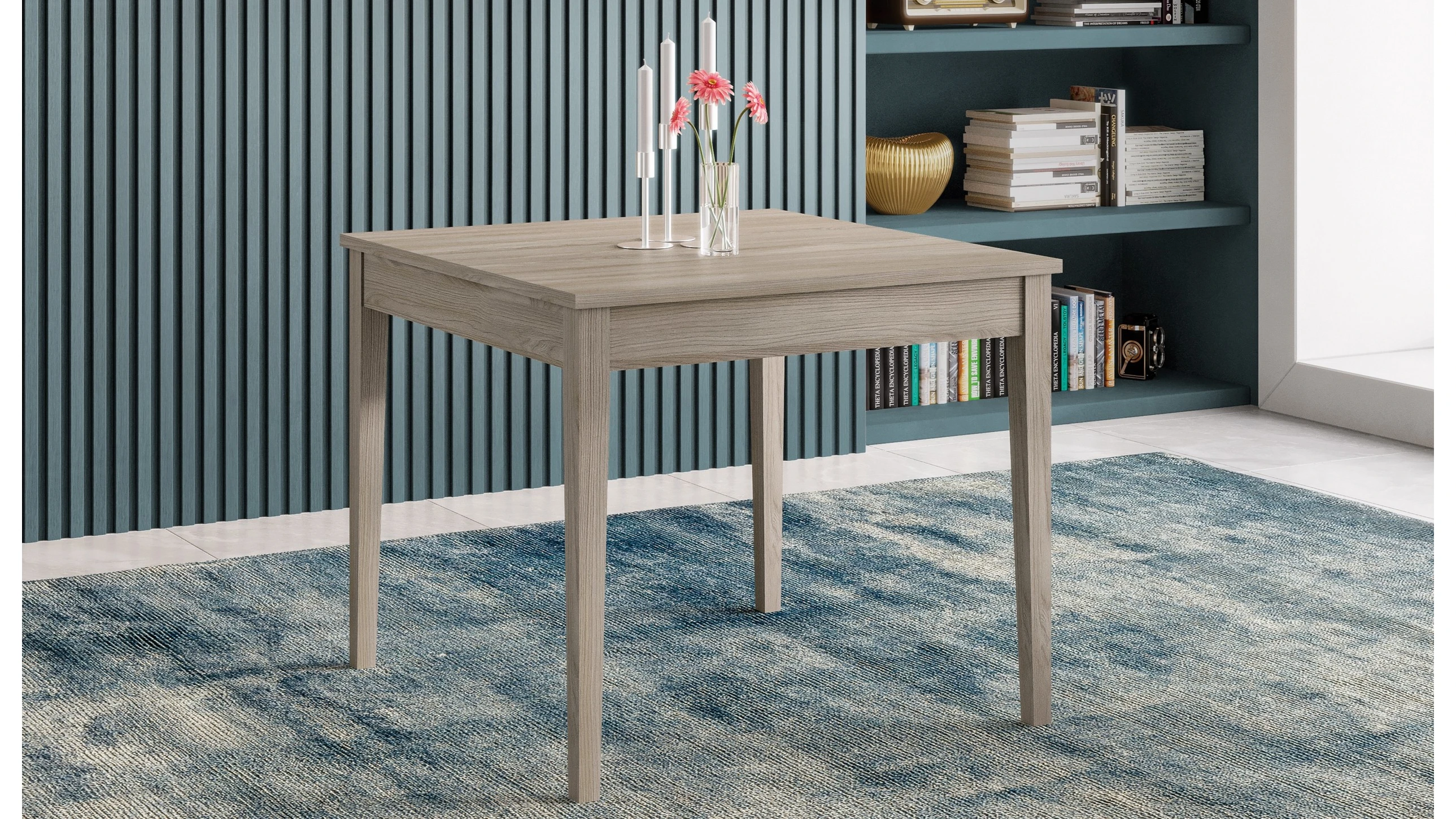 Tavolo L 90 cm x P 90 cm allungabile spessore 18 cm - arco loft