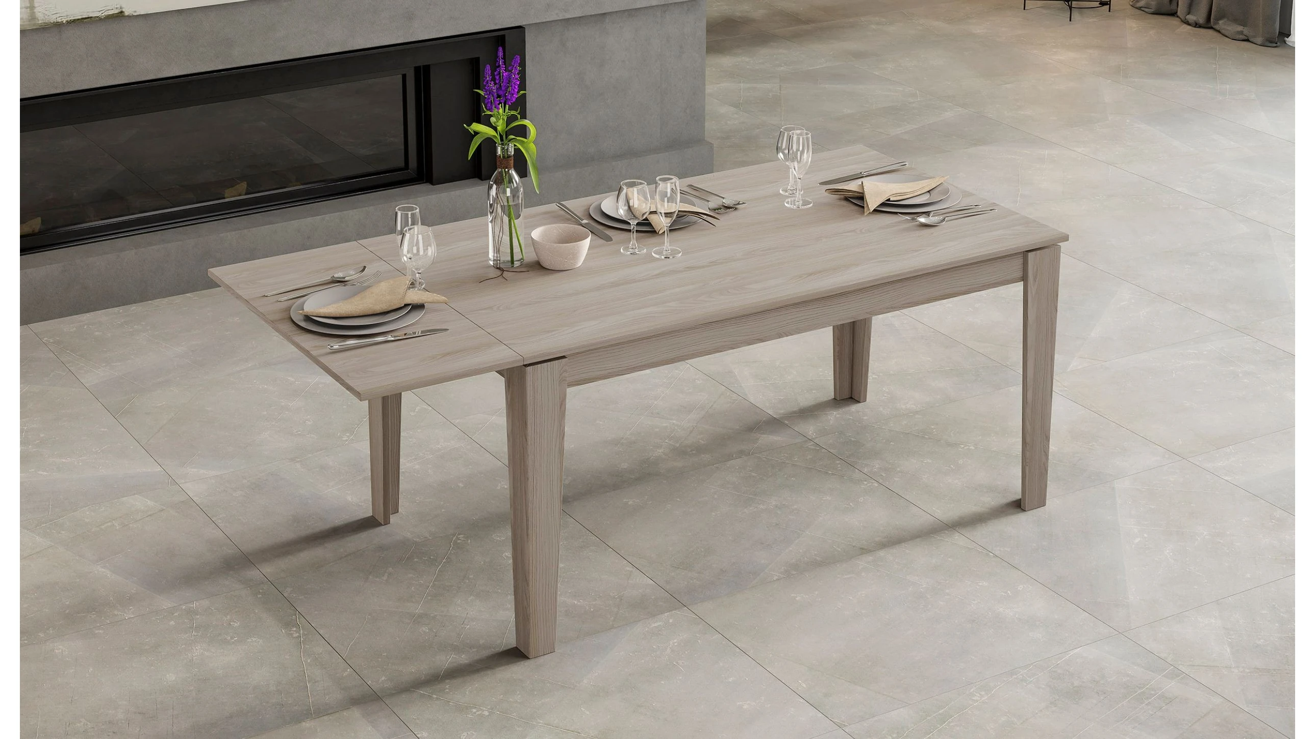 Tavolo L 130 cm x P 80 cm allungabile a 170 cm - harmony allure