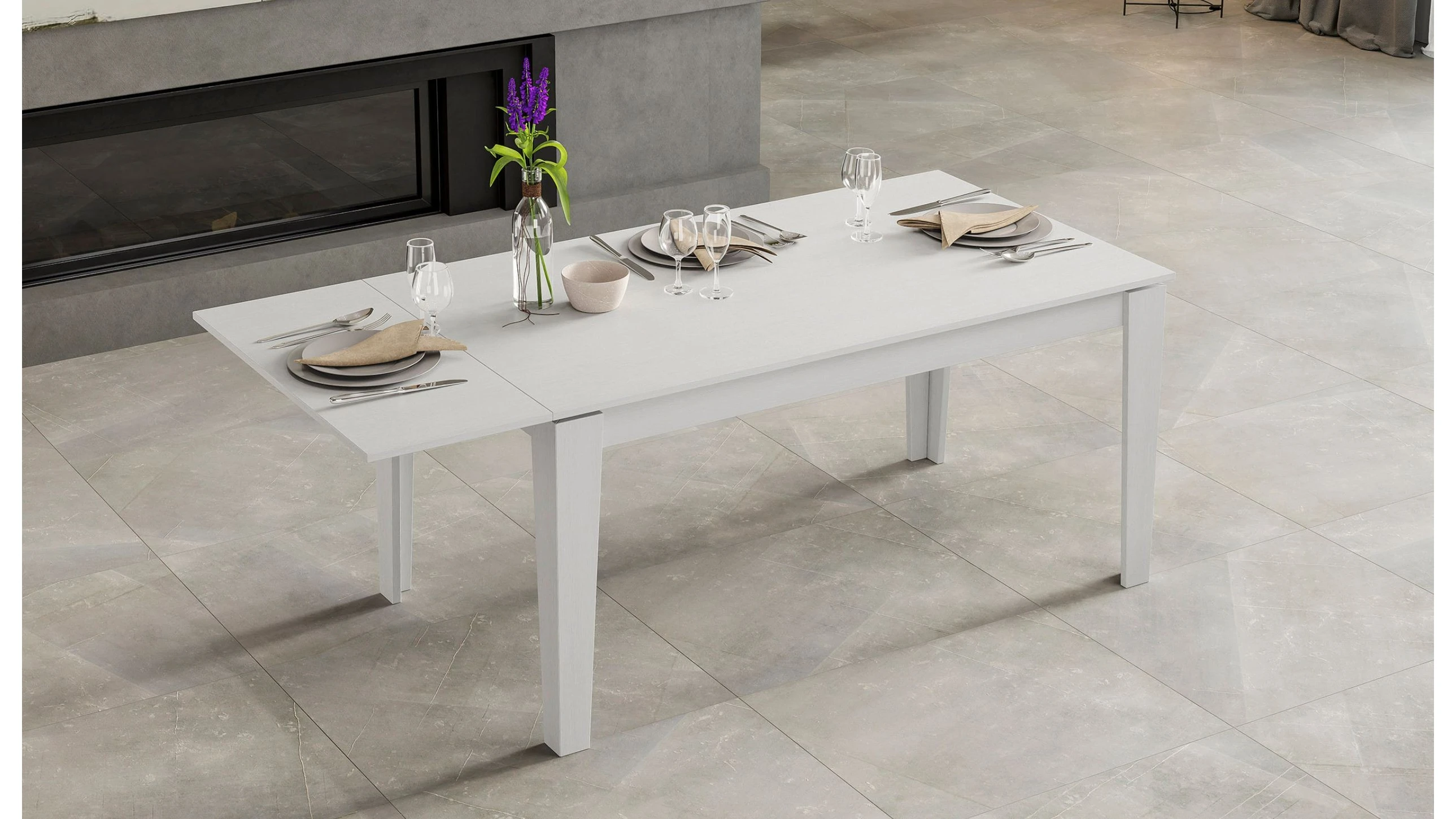Tavolo L 160 cm x P 90 cm allungabile a 200 cm - harmony hearty