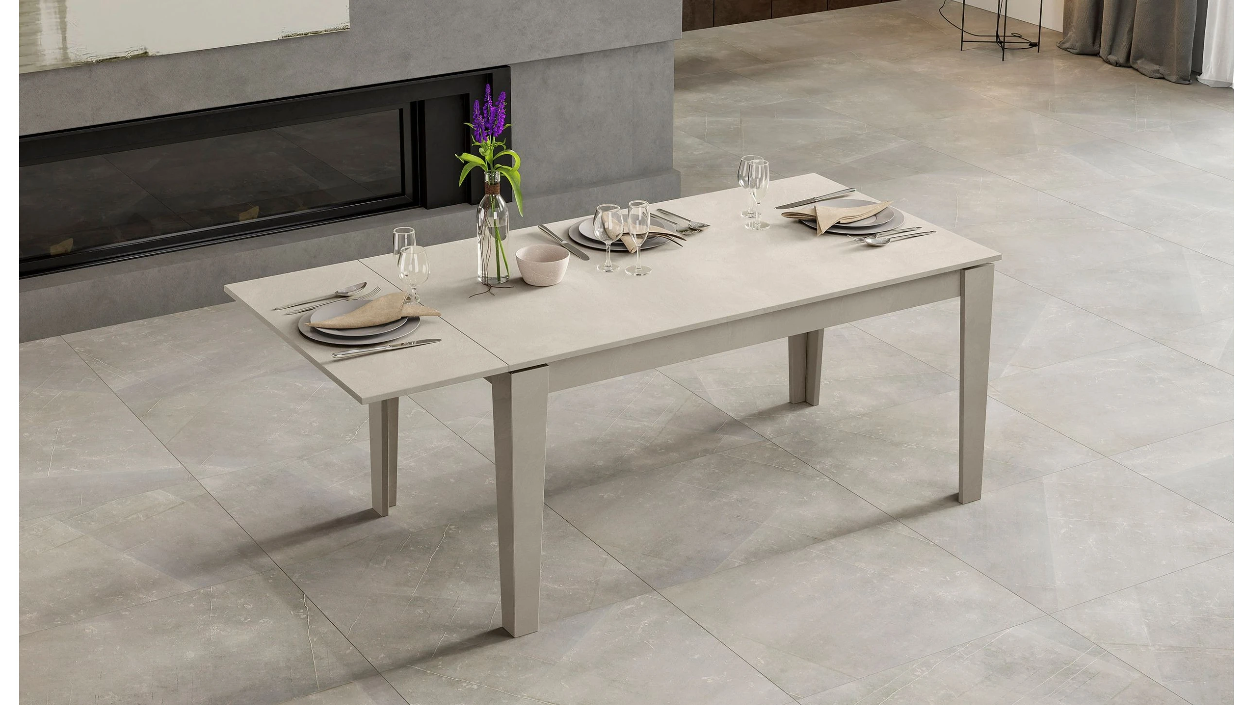 Tavolo L 160 cm x P 90 cm allungabile a 200 cm - harmony hearty