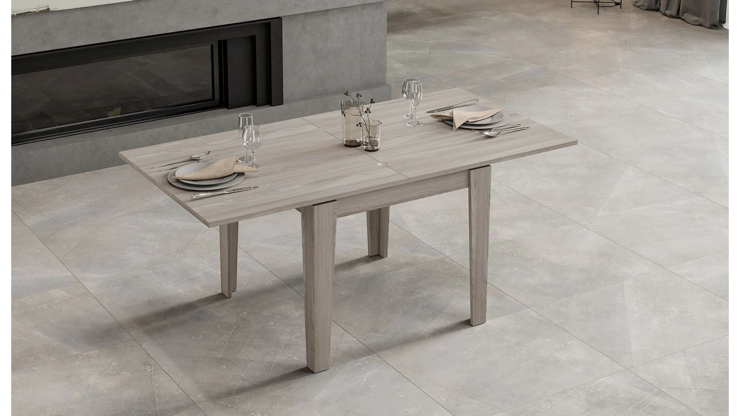 Tavolo L 90 cm x P 90 cm allungabile a 180 cm - eden small