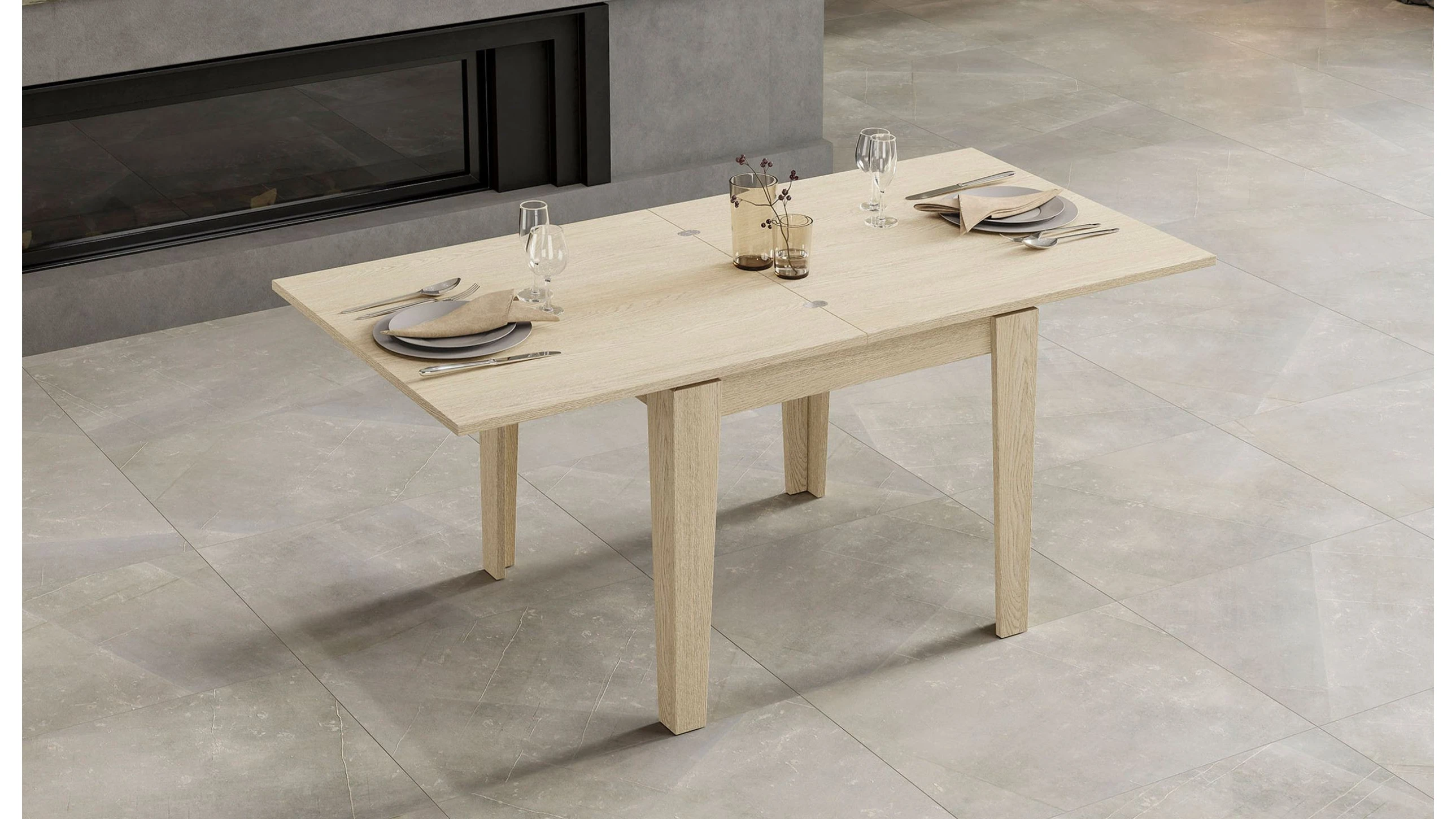 Tavolo L 90 cm x P 90 cm allungabile a 180 cm - eden small